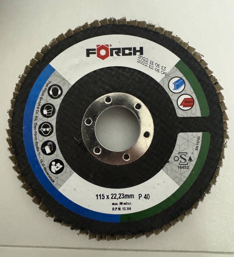 FÖRCH թերթավոր հղկող սկավառակ 115 մմ P40