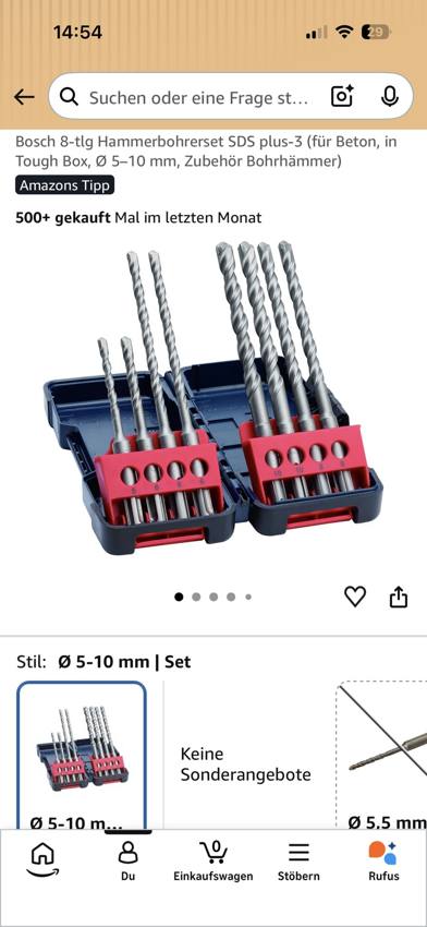 Bosch SDS plus-3 բուրերի սեթ 8 հատ Ø 5–10 մմ, Tough Box