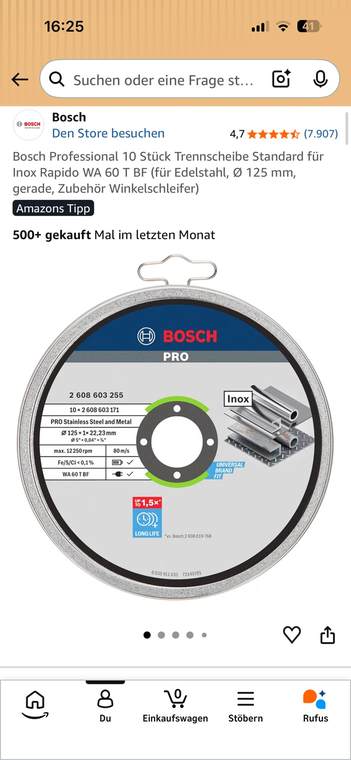 Bosch Professional մետաղ կտրելու սկավառակ՝ 10 հատանոց տուփ