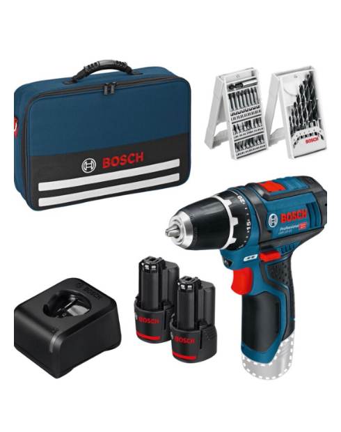 Bosch Professional GSR 12V-15 ամբողջական հավաքածու